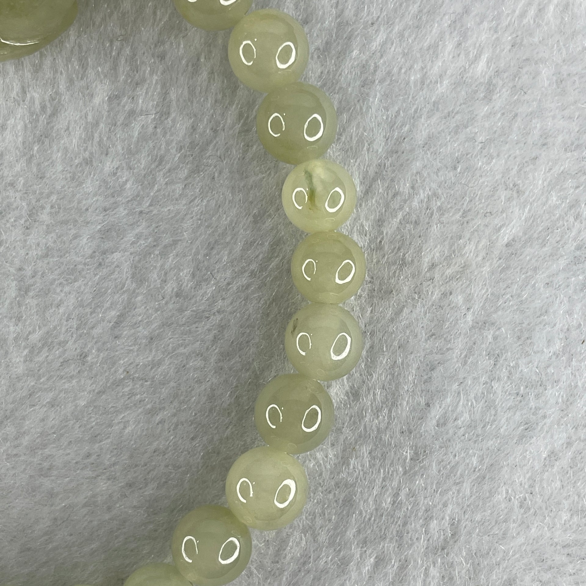 Special Edition Natural Type A Light Green with Yellow Jadeite Male Pixiu 20.9 by 17.7 by 13.0mm with Jadeite Beads Bracelet 22.18g 16cm 7.0mm 25 Beads - Huangs Jadeite and Jewelry Pte Ltd