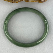 Type A Blueish Green Jadeite Oval Bangle Internal Diameter 58.7mm 38.10g 12.0 by 6.6mm (Very Fine Internal Lines) - Huangs Jadeite and Jewelry Pte Ltd