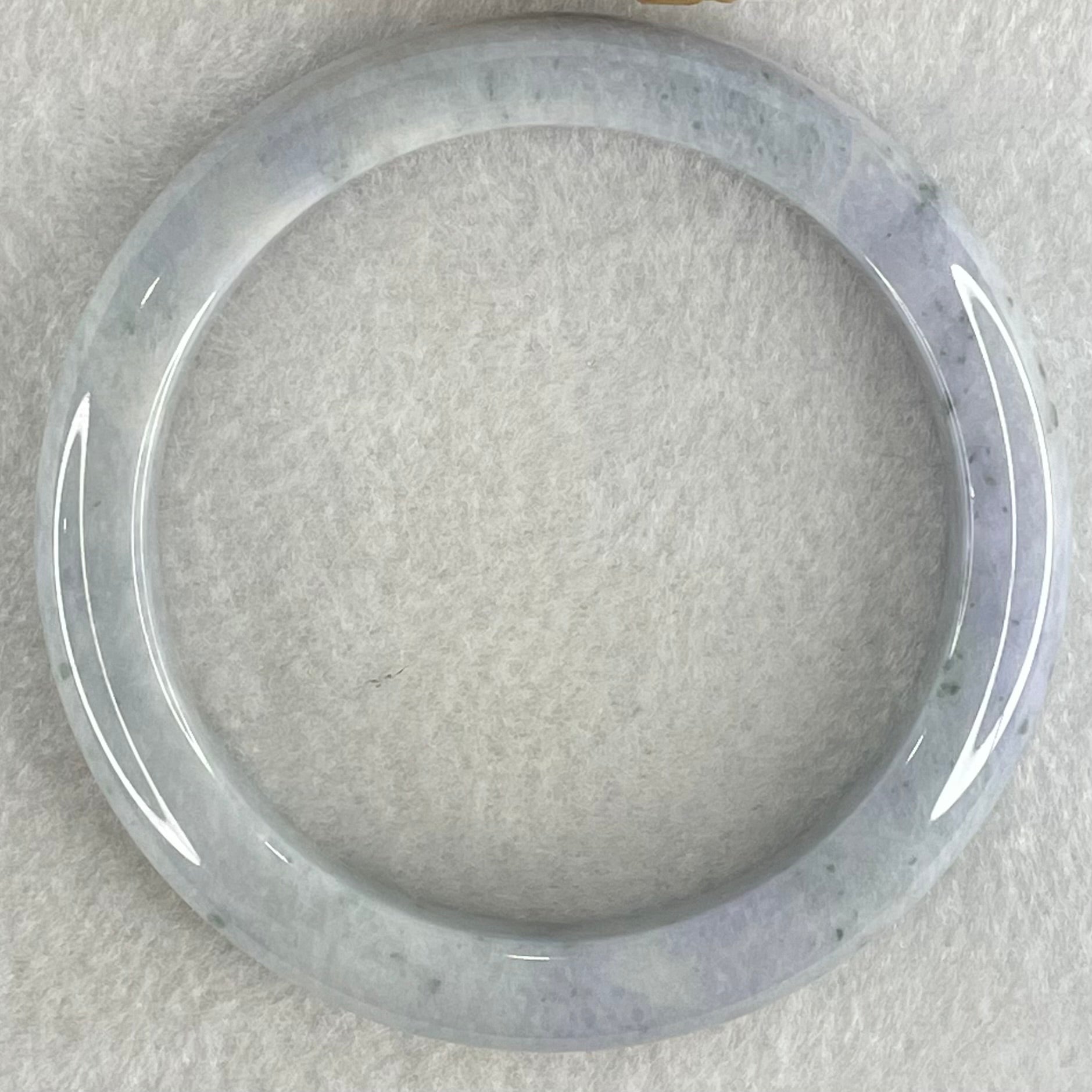 Type A Deep Lavender Light Blueish Green with Blueish Green Spots Jadeite Bangle 55.98g Internal Diameter 59.9mm 11.2 by 9.0mm (Close to Perfect) - Huangs Jadeite and Jewelry Pte Ltd