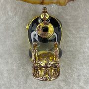 Gold Plated Long Gui Dragon Tortoise Charm 9.53g 25.8 by 13.3 by 13.9mm - Huangs Jadeite and Jewelry Pte Ltd