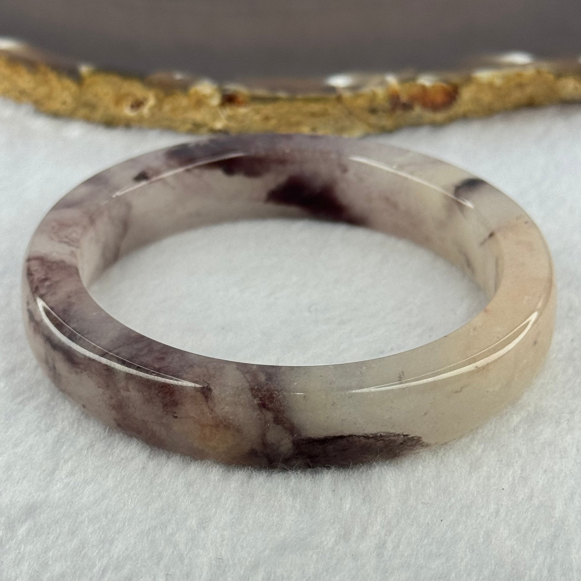 Purple with Dark Purple Piao Hua Quartzite Jade Bracelet Internal Diameter 天然水沫玉手镯 58.2mm 52.36g 12.8 by 9.0mm - Huangs Jadeite and Jewelry Pte Ltd