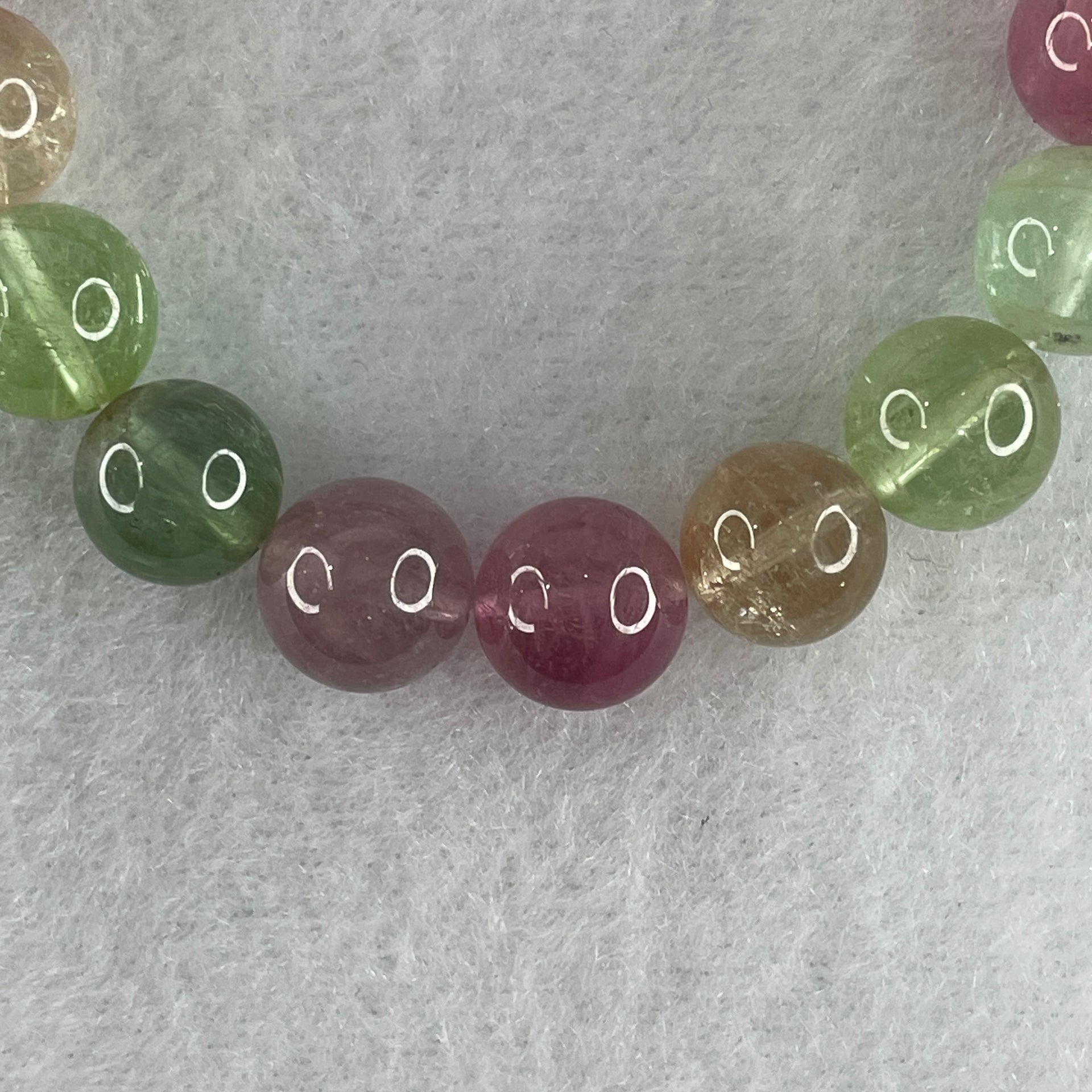 Very Good Natural Tourmaline Crystal Beads Bracelet 26.01g 14cm 9.9mm 18Beads - Huangs Jadeite and Jewelry Pte Ltd