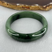 Type A Green Jadeite Oval Bangle Internal Diameter 57.7mm 36.44g 11.6 by 7.0mm (Slight Internal Lines) - Huangs Jadeite and Jewelry Pte Ltd