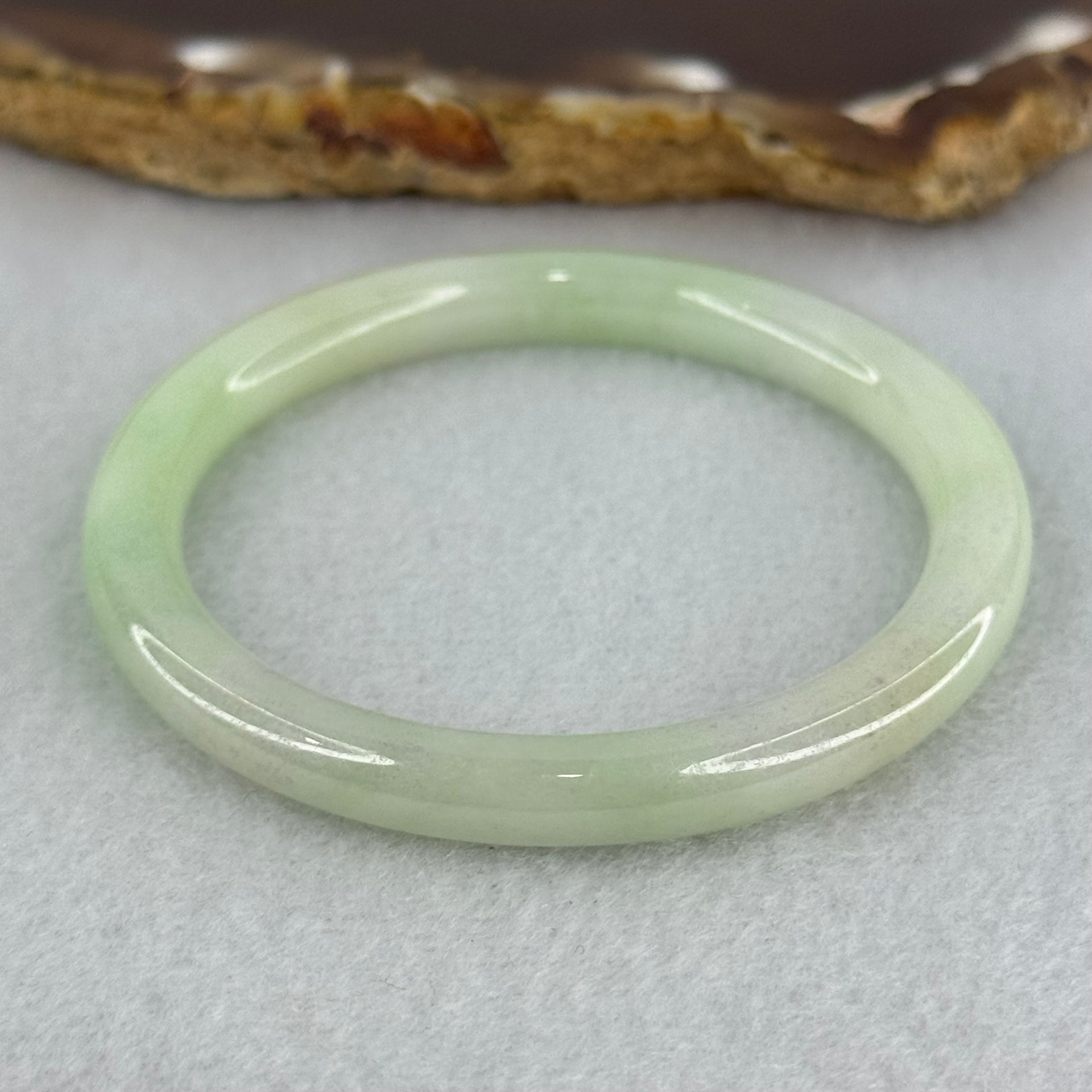 Baby Kids Type A Light Green Jadeite Bangle Internal Diameter 44.0mm 14.76g 60 by 6.0mm (Slight Internal Line) - Huangs Jadeite and Jewelry Pte Ltd