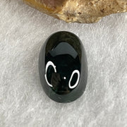 Type A Translucent Black Omphacite Jadeite Round Cabouchon Stone For Setting 1.26g 14.5 by 8.8 by 4.9mm - Huangs Jadeite and Jewelry Pte Ltd