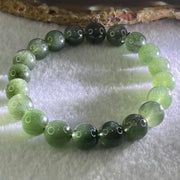 Good Grade Natural Cats Eye Green Rutilated Quartz Beads Bracelet 24.86g 16.5cm 9.8mm 20 Beads - Huangs Jadeite and Jewelry Pte Ltd