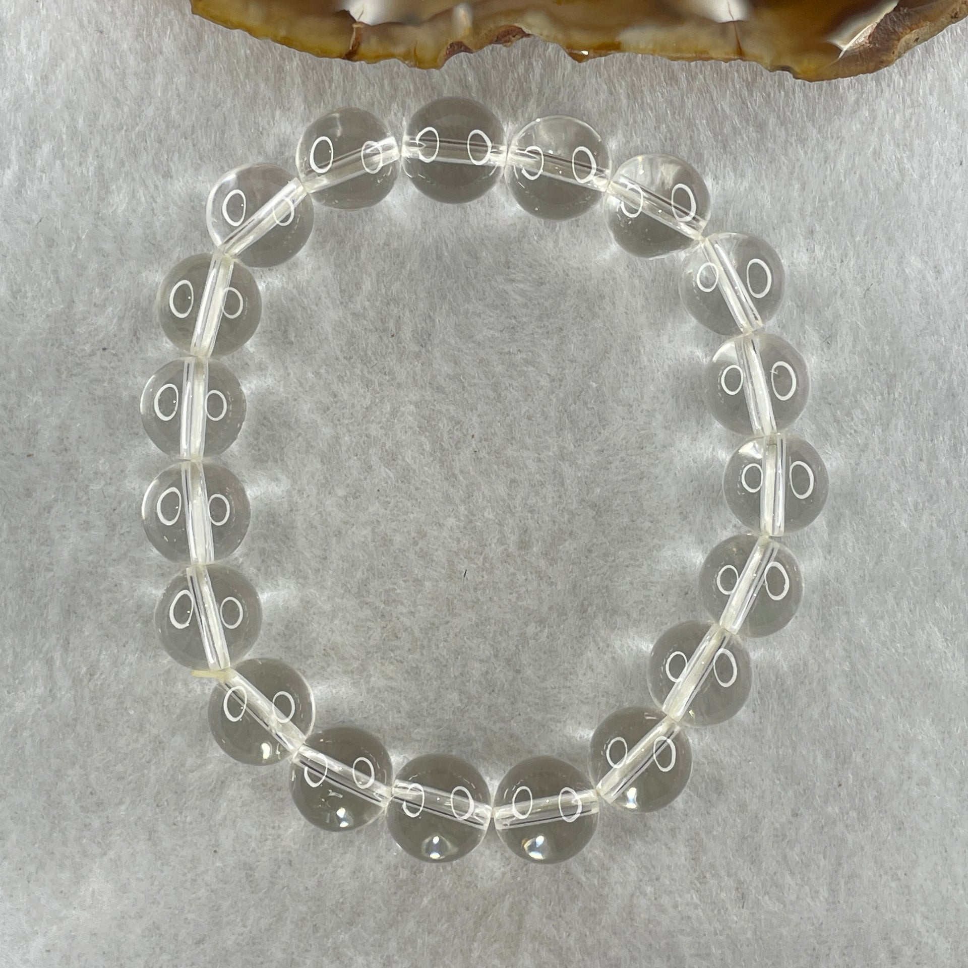 Natural Clear Quartz Beads Bracelet 26.77g 15cm 10.1mm 19 Beads - Huangs Jadeite and Jewelry Pte Ltd