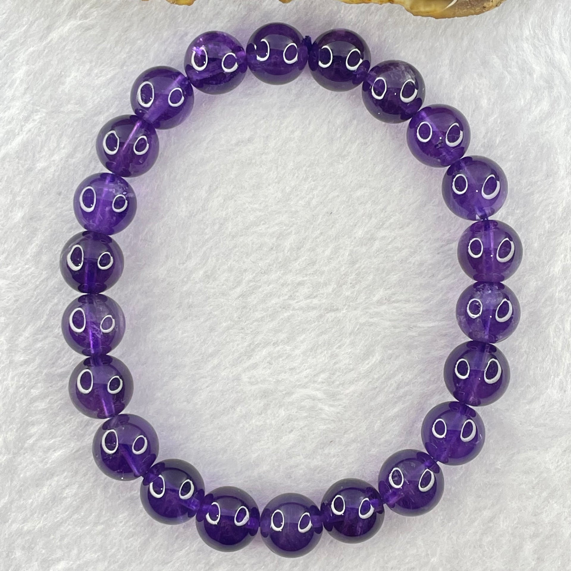 Good Grade Natural Amethyst Bracelet 23.30g 16.5cm 9.5mm 22 Beads - Huangs Jadeite and Jewelry Pte Ltd