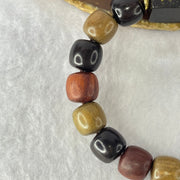 Natural Mixed Color Rose Wood Beads Bracelet 多宝珠小叶紫檀黑檀金丝楠手链 23.18g 18cm 12.2mm 16 Beads - Huangs Jadeite and Jewelry Pte Ltd