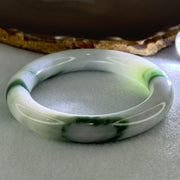 Type A Faint Lavender Green with Blueish Green Patches Jadeite Bangle Internal Diameter 57.0mm 74.41g 12.0 by 11.4mm (Slight Internal Lines） - Huangs Jadeite and Jewelry Pte Ltd