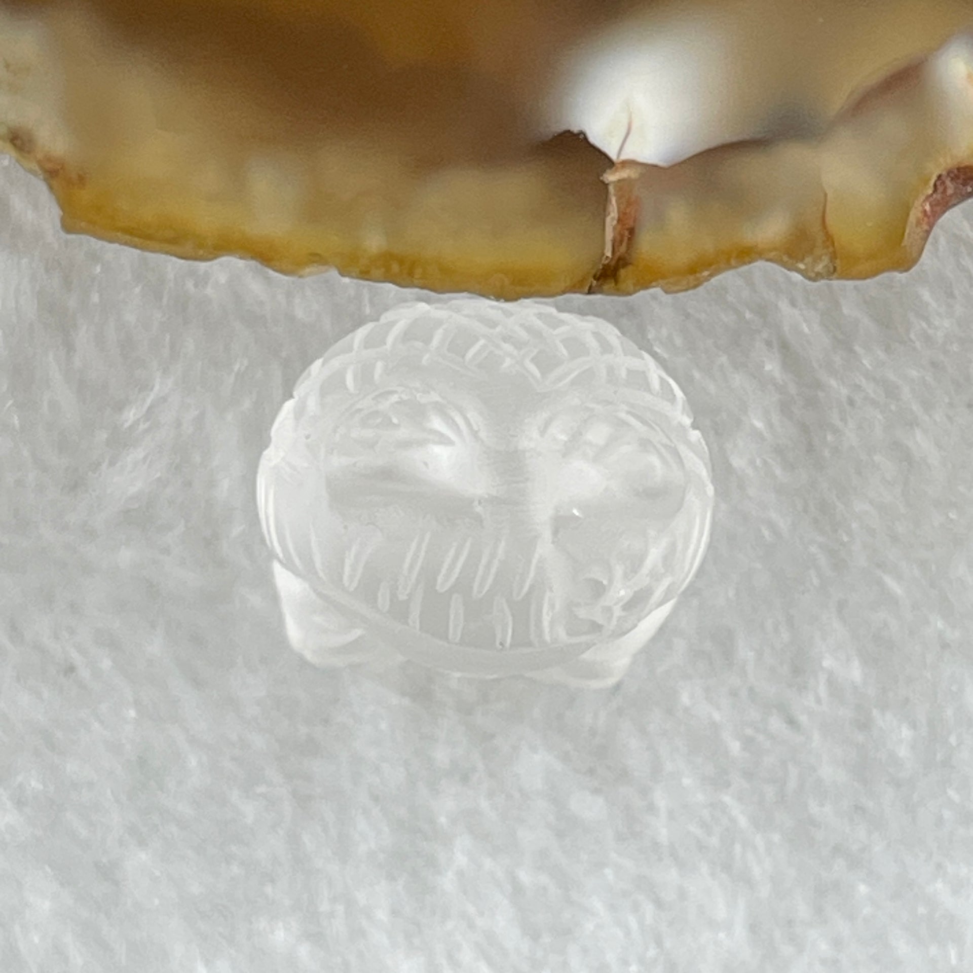 Natural Matt Clear Quartz Labubu Charm Display 3.33g 19.7 by 12.1 by 10.3mm - Huangs Jadeite and Jewelry Pte Ltd