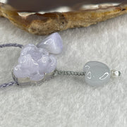 Natural Type A Light Lavender Jadeite Lotus Flower with Heart Shape on String Necklace 6.97g 14.5 by 16.8 by 8.8mm - Huangs Jadeite and Jewelry Pte Ltd