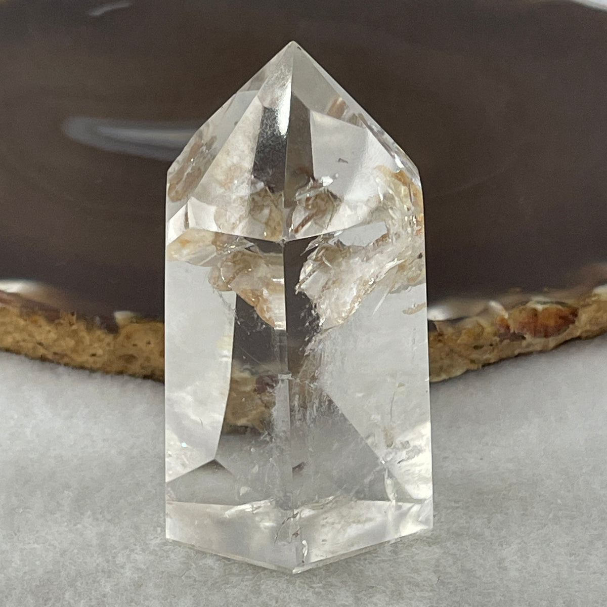 Good Grade Natural Clear Quartz Tower Display | (83.69g | 61.6 x 34.6 x 29.3mm | Healing Catalyst, "King of Crystals" Energy Focus & Space Purifier Tower, Feng Shui Energy Generator Catalyst)