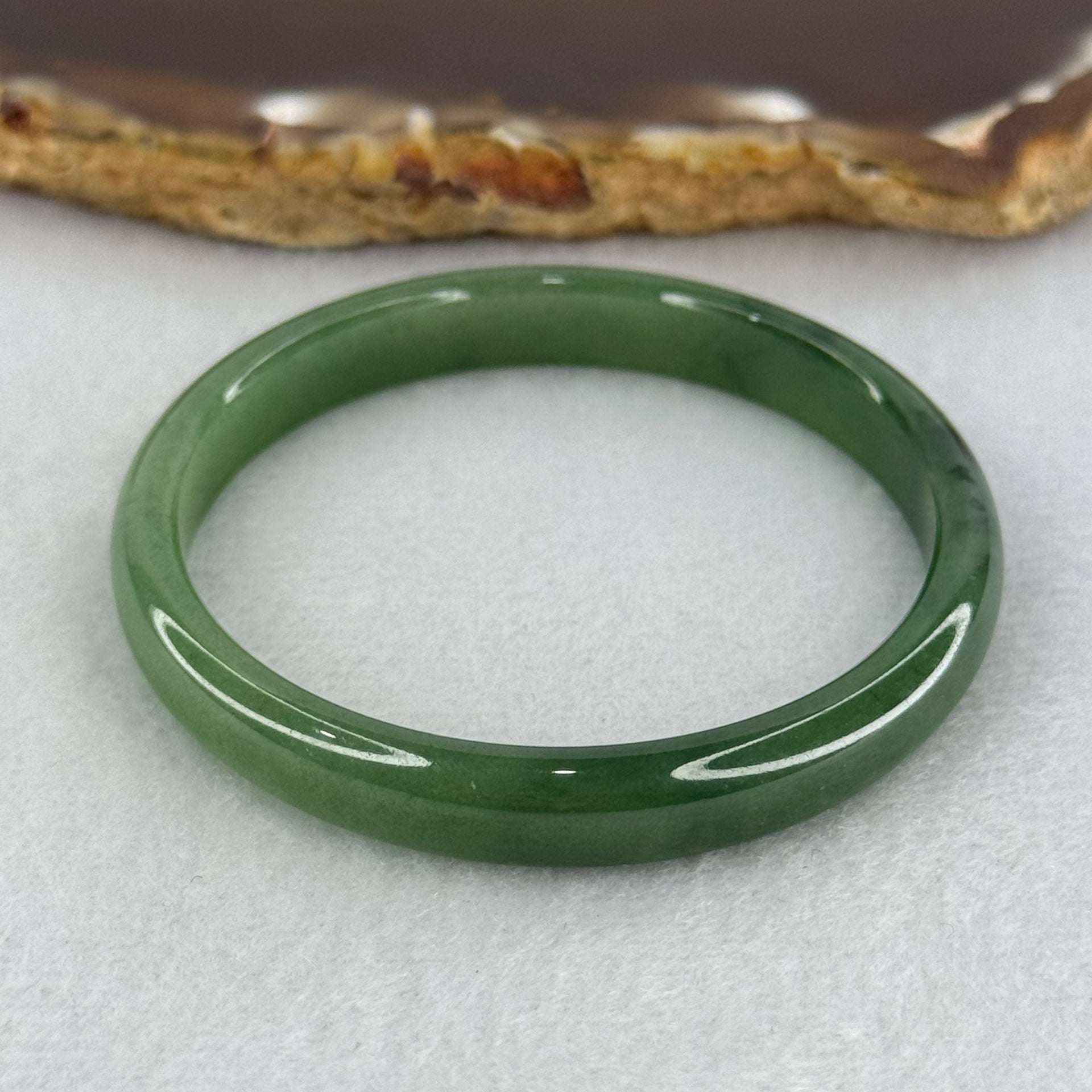 Baby or Kids Type A Green Jadeite Bangle Internal Diameter 44.4mm 13.44g 7.4 by 4.6mm (Slight Internal Lines) - Huangs Jadeite and Jewelry Pte Ltd