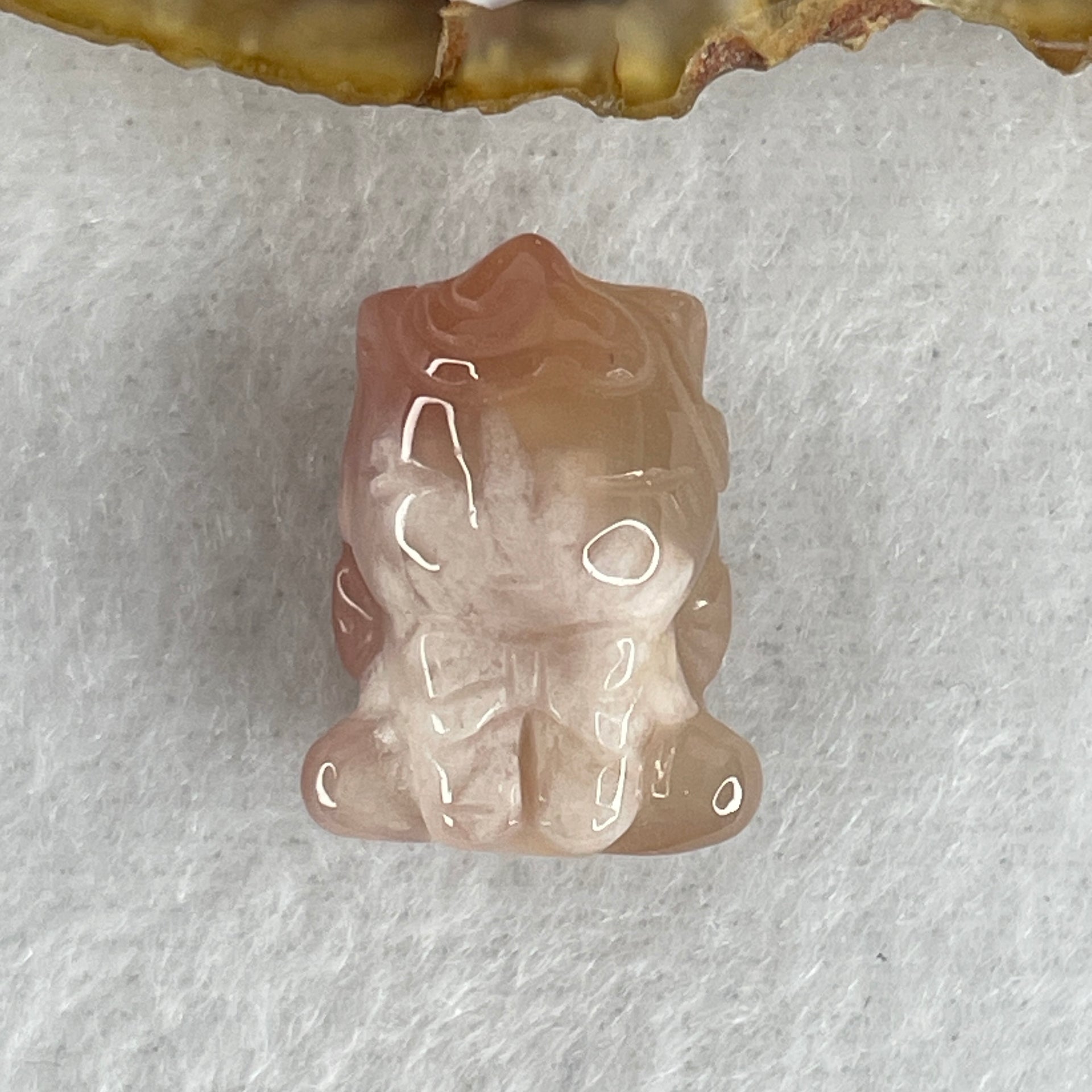 Natural Pink Flower Agate Unicorn Charm 5.69g 21.0 by 15.7 by 14.6mm - Huangs Jadeite and Jewelry Pte Ltd