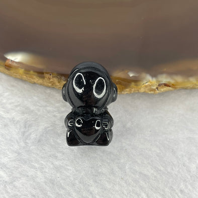 Type A Opaque Black Omphasite Astronaut Pendant Charm 货墨翠宇航员牌 7.99g 22.4 by 15.2 by 15.2 mm - Huangs Jadeite and Jewelry Pte Ltd