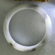 Type A Faint Lavender Green to White with Grey Wuji Patches Jadeite Bangle Internal Diameter 58.2mm 70.55g 14.0 by 9.3mm (Very Slight Internal Lines) - Huangs Jadeite and Jewelry Pte Ltd
