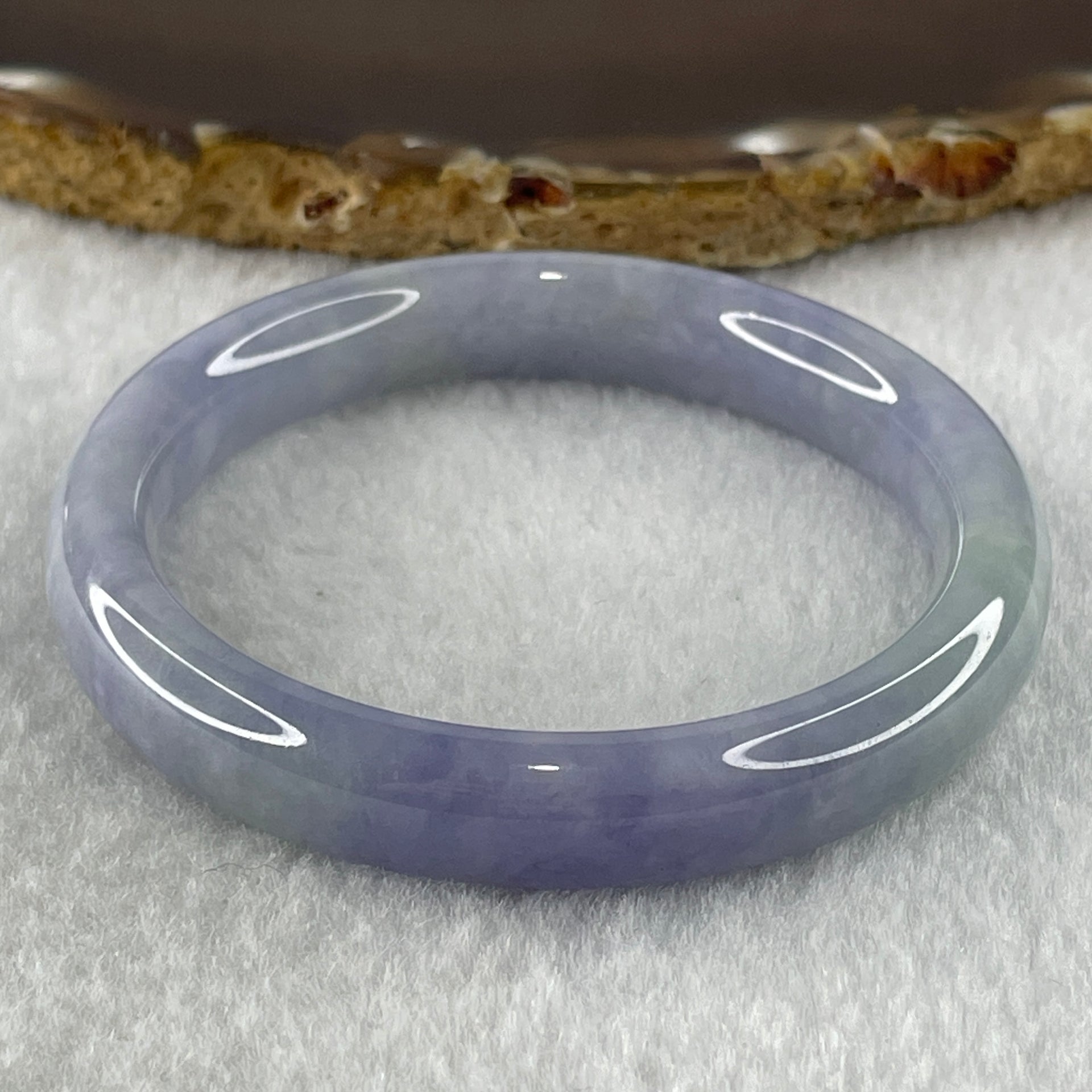 Type A Natural Deep Intense Lavender Jadeite Bangle 35.63g Inner Diameter 50.7mm 9.8 by 7.5mm (Slight Internal Lines) - Huangs Jadeite and Jewelry Pte Ltd