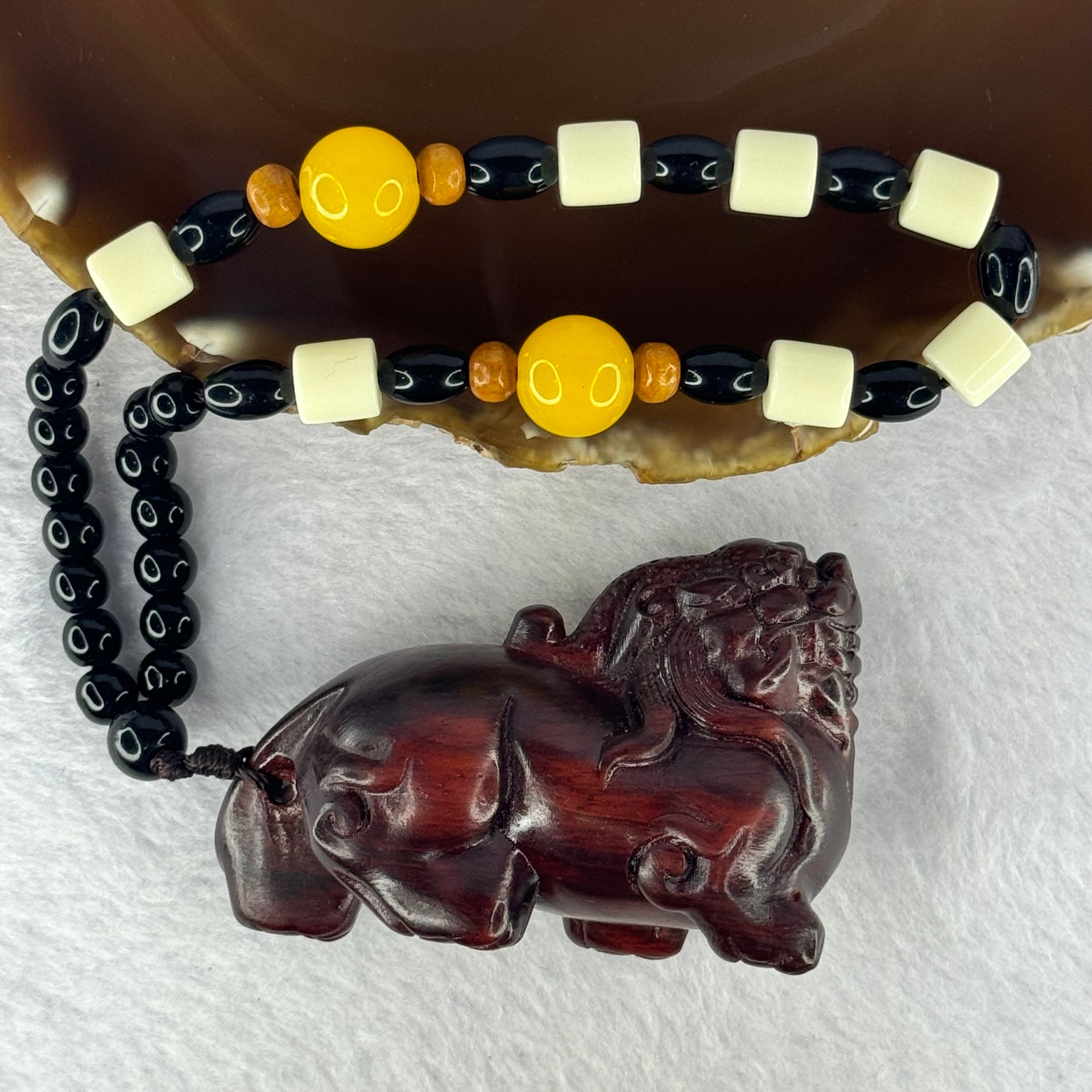 Natural African Rosewood Pixiu Handplay 天然非洲紫檀貔貅手把件 57.66g 64.1 by 27.4 by 43.4mm - Huangs Jadeite and Jewelry Pte Ltd