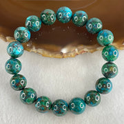 Good Grade Natural Blue Green Chrysocolla Phoenix Stone Beads Bracelet 43.31g 17cm 11.8mm 18 Beads - Huangs Jadeite and Jewelry Pte Ltd