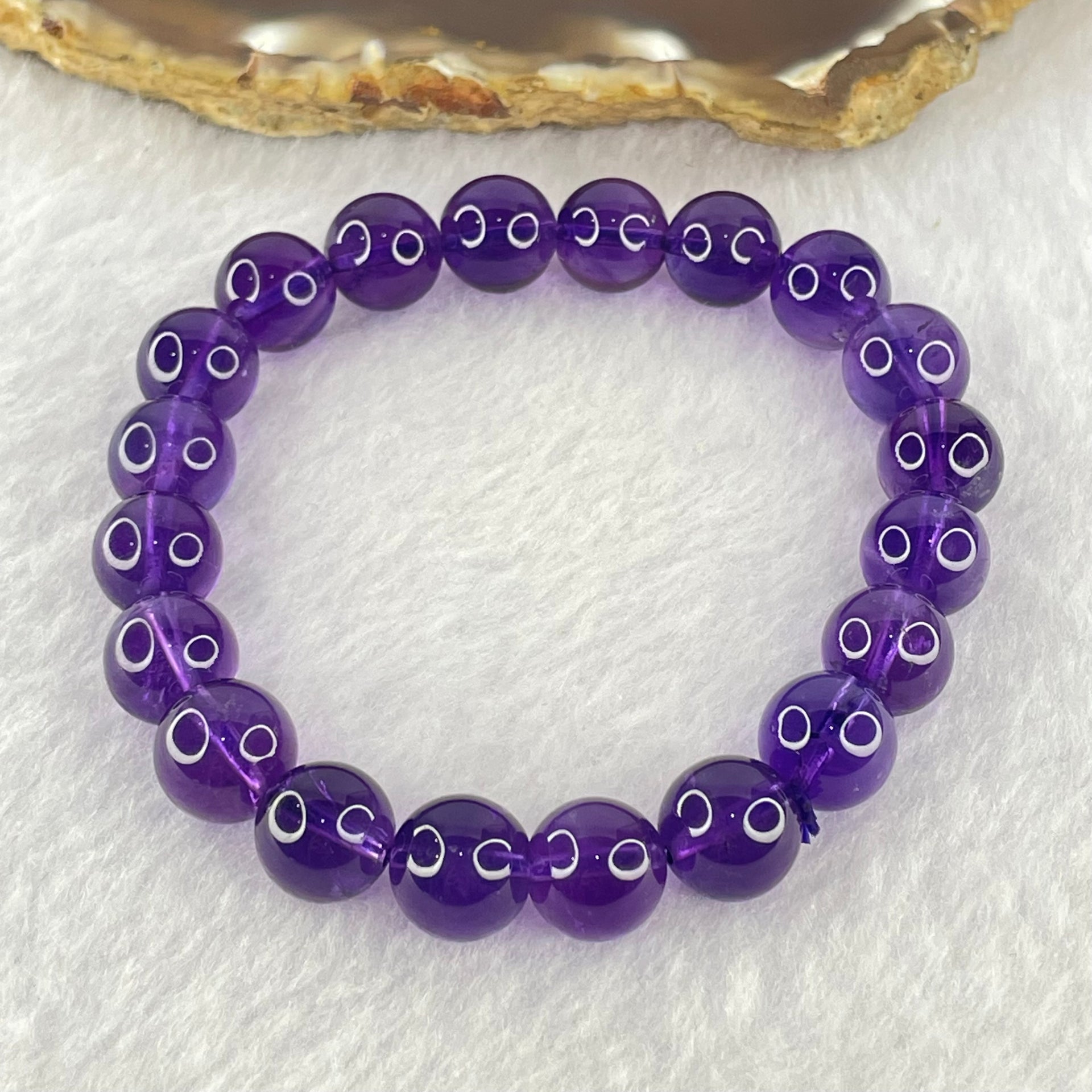 Very Good Grade Natural Amethyst Bracelet 24.97g 16cm 9.9mm 20 Beads - Huangs Jadeite and Jewelry Pte Ltd