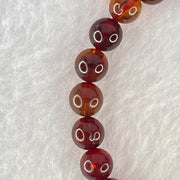 Natural Blood Red Amber Beads Bracelet 5.06g 15cm 7.4mm 25 Beads - Huangs Jadeite and Jewelry Pte Ltd
