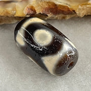 Natural Powerful Tibetan Old Oily Agate 3 Eyes Dzi Bead Heavenly Master (Tian Zhu) 三眼天诛 2.83g 17.4 by 10.1mm - Huangs Jadeite and Jewelry Pte Ltd