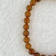 Natural Purple Amber Beads Bracelet 天然紫蜜琥珀手链 3.87g 15cm 6.4mm 28 Beads - Huangs Jadeite and Jewelry Pte Ltd