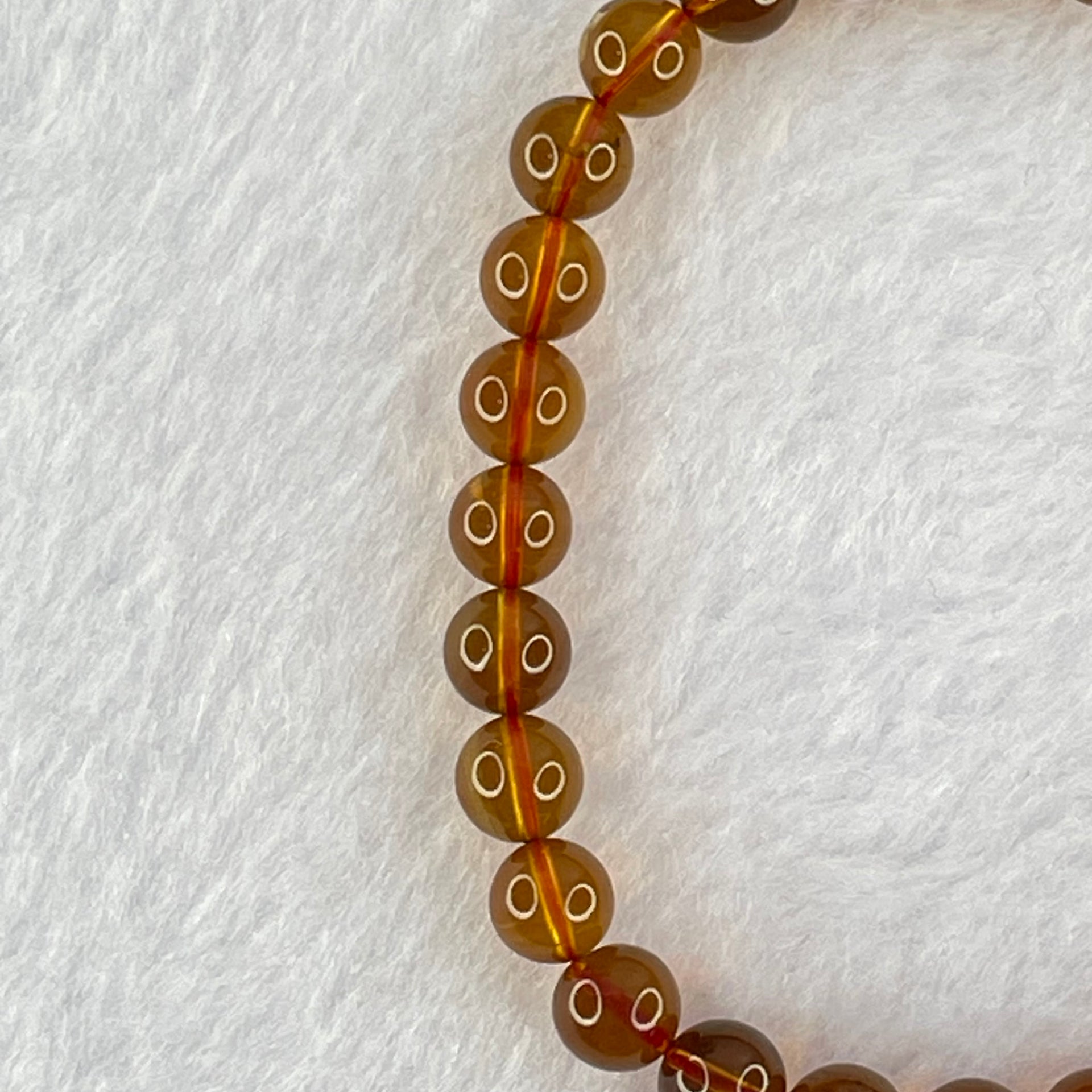 Natural Purple Amber Beads Bracelet 天然紫蜜琥珀手链 3.87g 15cm 6.4mm 28 Beads - Huangs Jadeite and Jewelry Pte Ltd