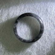 Type A Icy Wuji Black Grey Jadeite Ring 2.22g 4.7 by 3.1mm US6.7 HK14.5 (Very Slight Internal Lines) - Huangs Jadeite and Jewelry Pte Ltd