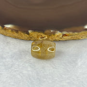 Natural Golden Rutilated Quartz Crystal Lulu Tong Barrel 5.43g 17.1 by 14.0mm - Huangs Jadeite and Jewelry Pte Ltd