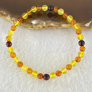 Natural Mixed Color Amber Beads Bracelet 2.52g 16.5cm 5.2mm 38 Beads - Huangs Jadeite and Jewelry Pte Ltd