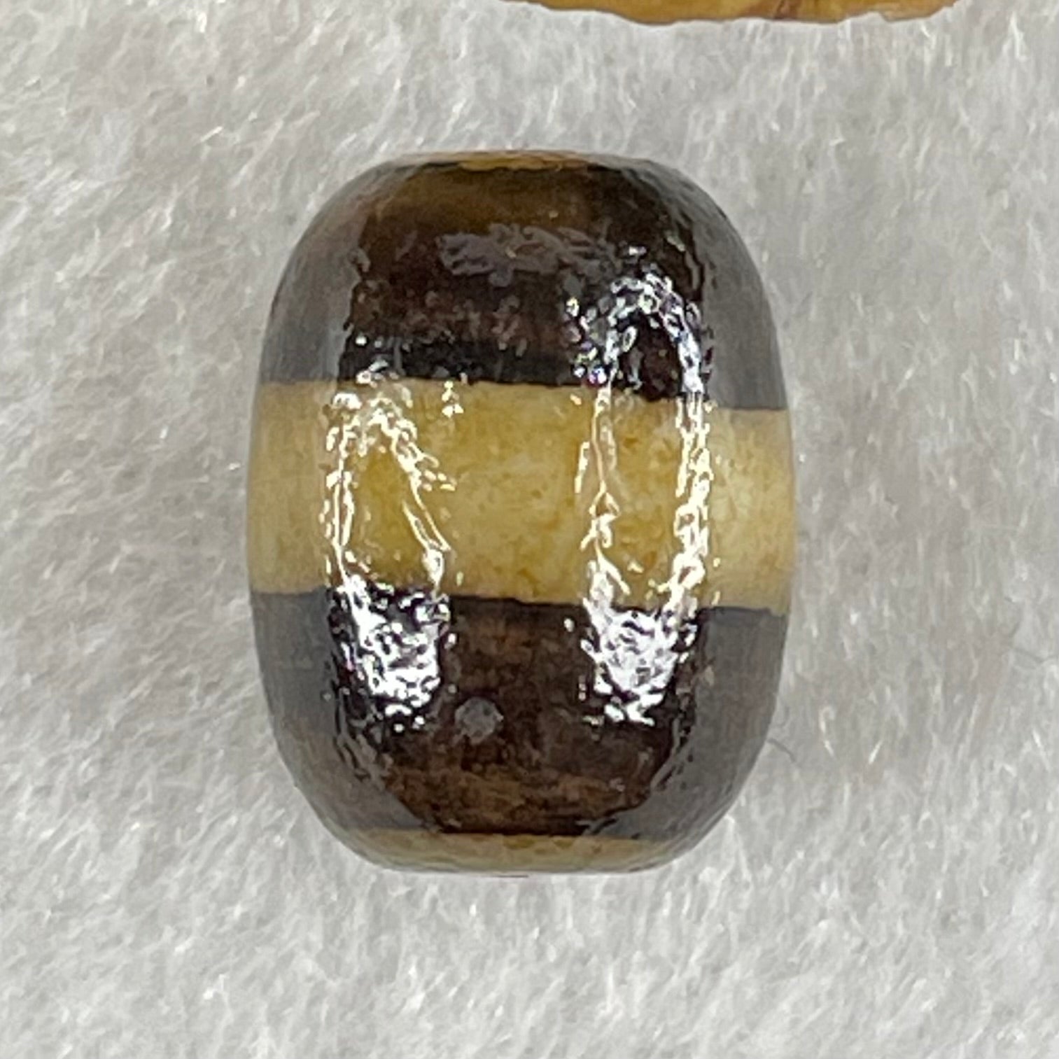 Natural Powerful Tibetan Old Oily Agate 1 Lines Dzi Bead Heavenly Master (Tian Zhu) 2.54g 14.1 by 10.7mm - Huangs Jadeite and Jewelry Pte Ltd