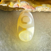 Natural Powerful Tibetan Old Oily Agate 3 Eyes Dzi Bead Heavenly Master (Tian Zhu) 三眼天诛 2.86g 20.1 by 9.9mm - Huangs Jadeite and Jewelry Pte Ltd