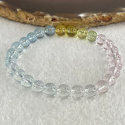 Very Very High Grade Transparent Natural Morganite Beryl Beads Bracelet 13.80g 16cm 7.3mm 27 Beads - Huangs Jadeite and Jewelry Pte Ltd