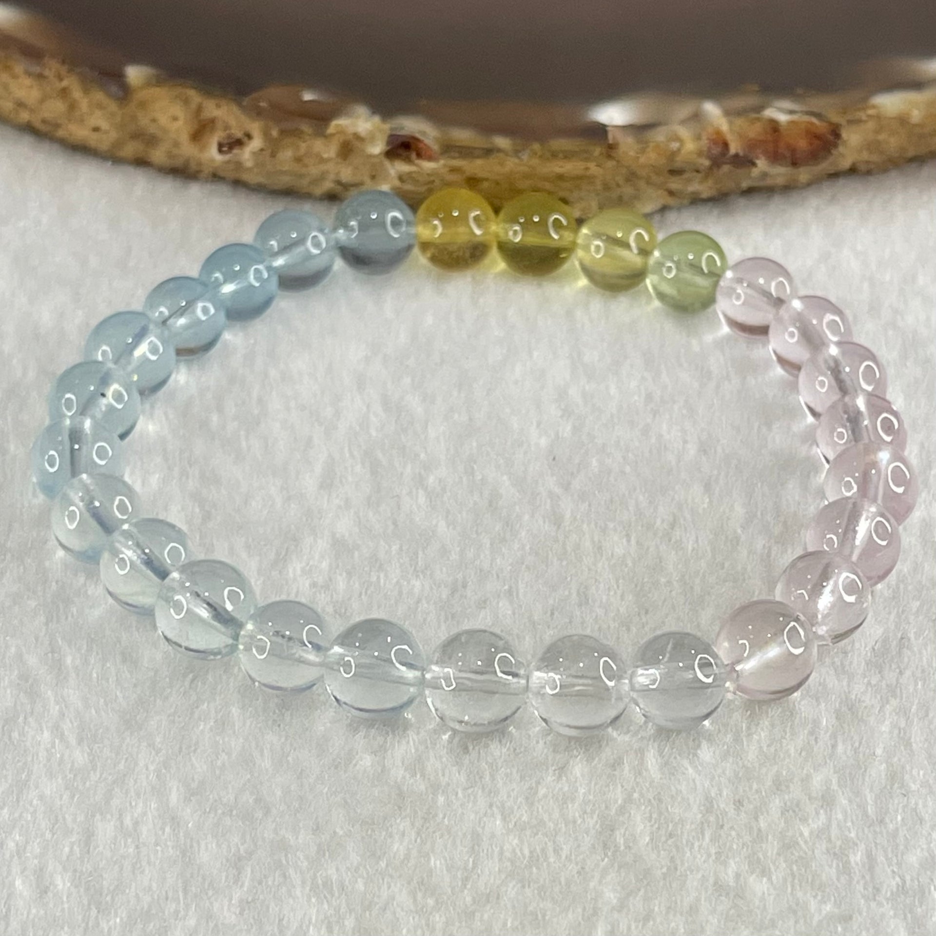 Very Very High Grade Transparent Natural Morganite Beryl Beads Bracelet 13.80g 16cm 7.3mm 27 Beads - Huangs Jadeite and Jewelry Pte Ltd