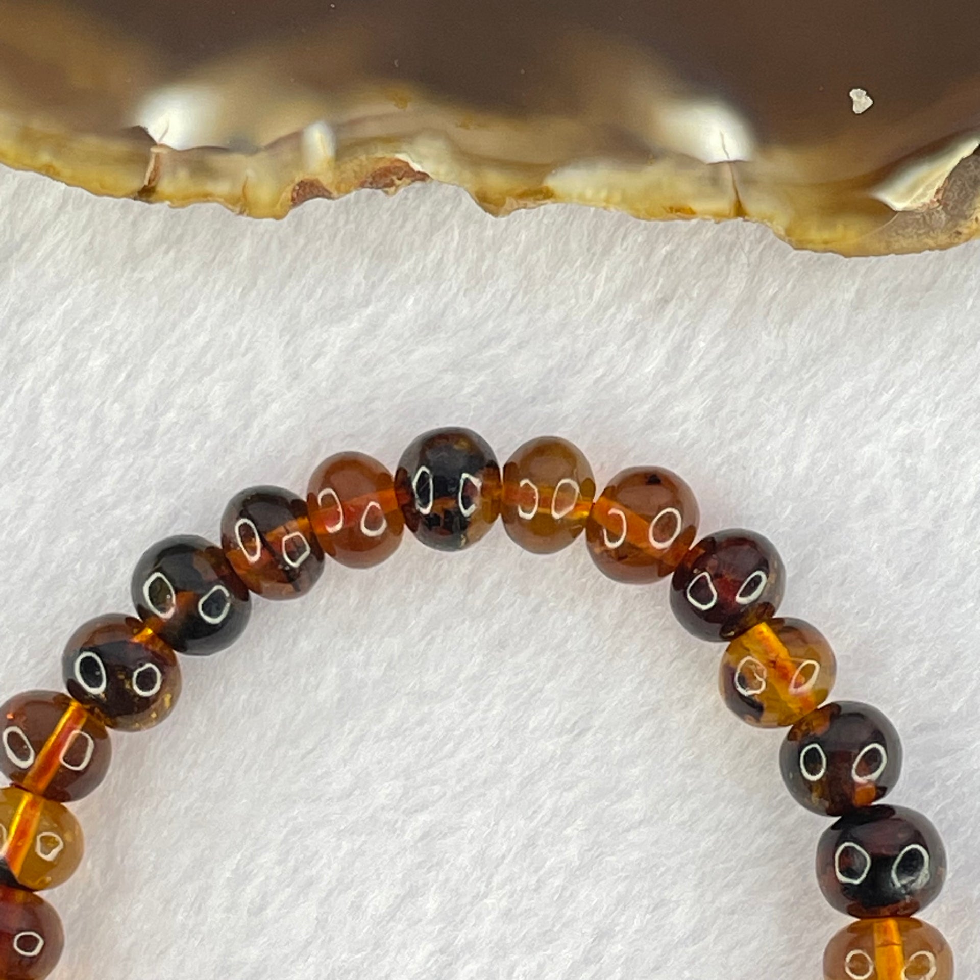 Natural Mixed Amber Beads Bracelet 6.57g 16.5cm 8.0mm 31 Beads - Huangs Jadeite and Jewelry Pte Ltd