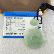 Type A Light Green Jadeite Tai Chi Bagua Pendant Necklace 33.87g 48.3 by 46.0 by 5.4mm - Huangs Jadeite and Jewelry Pte Ltd