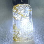 Good Grade Natural Golden Rutilated Quartz Guan Gong and Dragon Pendant with Onyx and Golden Rutilated Quartz Beads Necklace 18.61g 64cm 43.6 by 24.7 by 9.6mm - Huangs Jadeite and Jewelry Pte Ltd