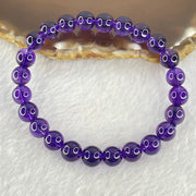 Very Good Grade Natural Amethyst Bracelet 18.35g 16cm 8.4mm 24 Beads - Huangs Jadeite and Jewelry Pte Ltd