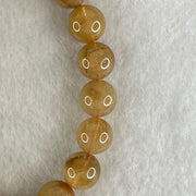 Average Grade Natural Golden Rutilated Quartz Beads Bracelet 26.77g 15.5cm 10.4mm 19 Beads - Huangs Jadeite and Jewelry Pte Ltd