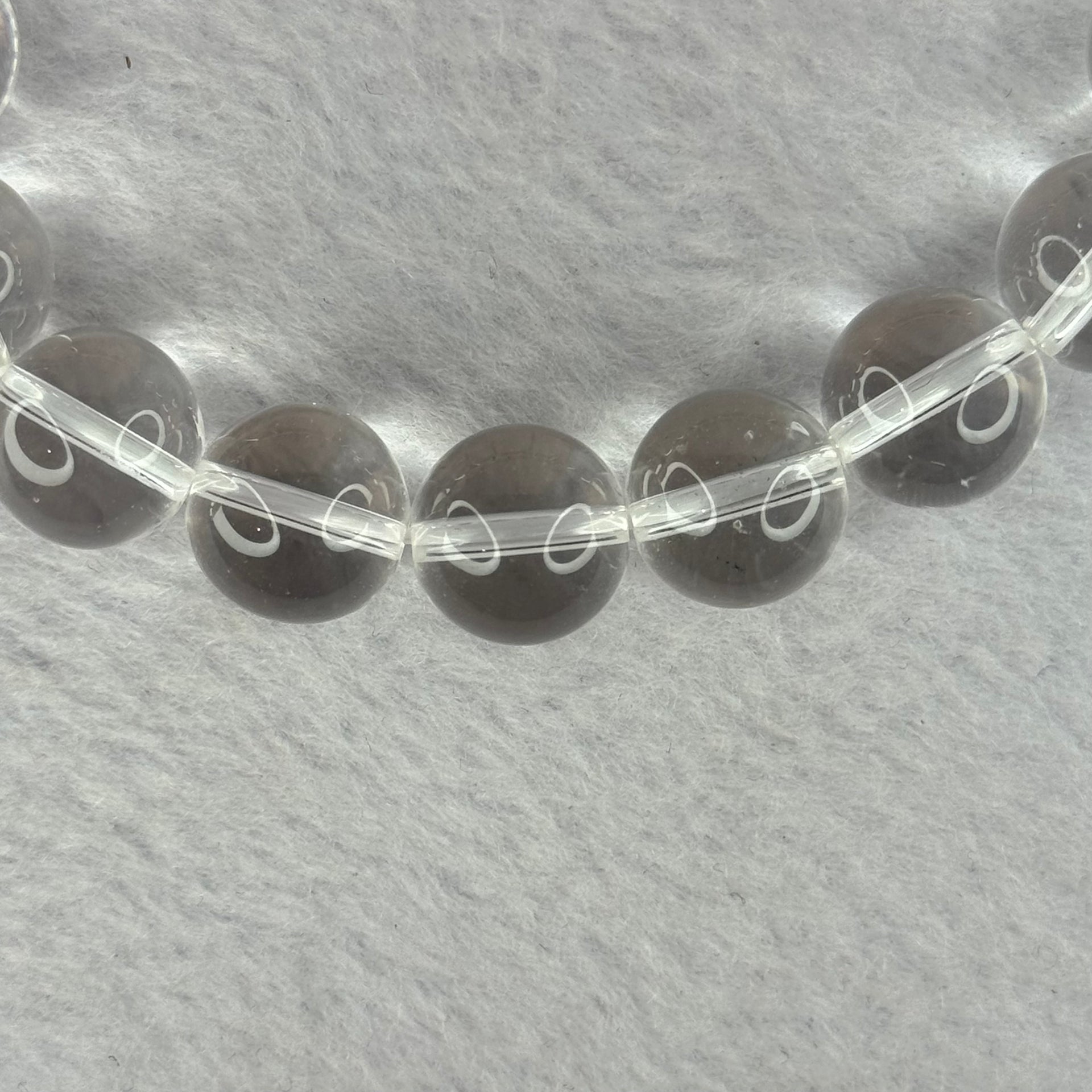 Natural Clear Quartz Beads Bracelet 天然白水晶手链 46.15g 17.5cm 12.9mm 16 Beads - Huangs Jadeite and Jewelry Pte Ltd