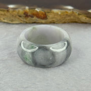 Type A Light Lavender Wuji Grey and Green Jadeite Ring 10.49g 12.4 by 4.6mm US10 HK22 - Huangs Jadeite and Jewelry Pte Ltd