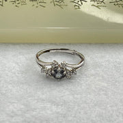 Blueish Green Cubic Zirconia in S925 Sliver Ring (Adjustable Size) 1.81g 6.8 by 4.9 by 3.8mm - Huangs Jadeite and Jewelry Pte Ltd