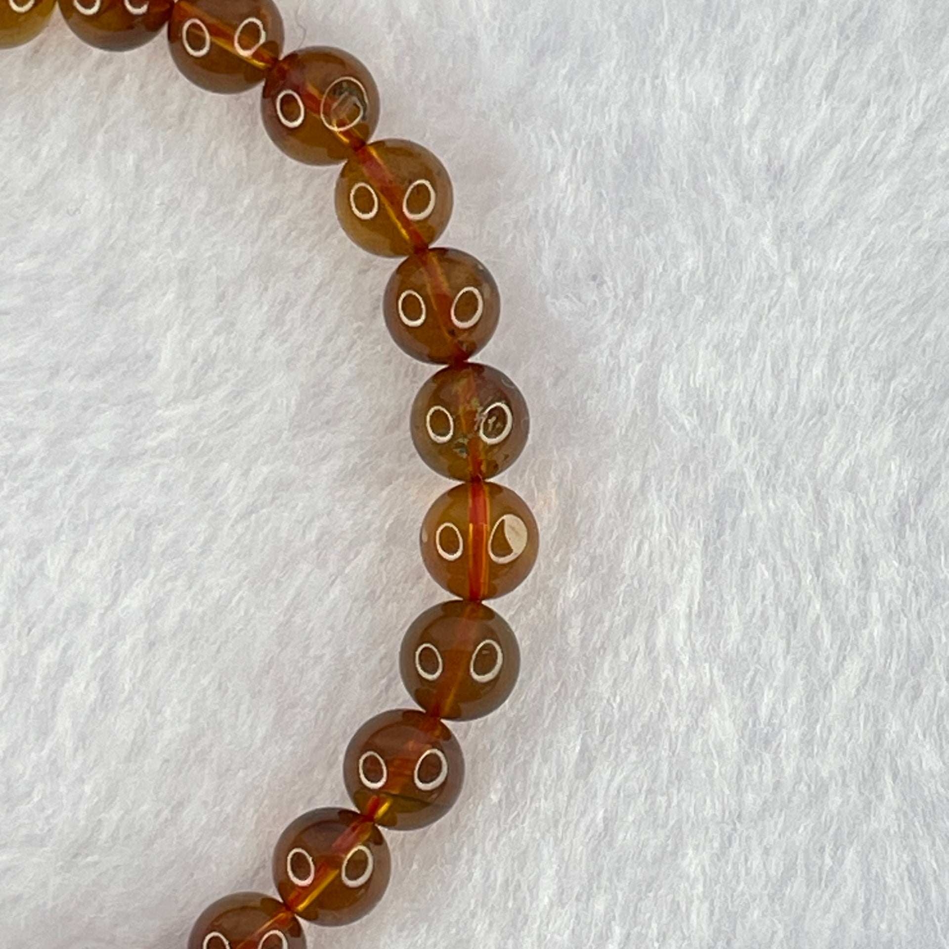 Natural Purple Amber Beads Bracelet 天然紫蜜琥珀手链 4.30g 16cm 6.5mm 28 Beads - Huangs Jadeite and Jewelry Pte Ltd