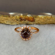 Good Grade Natural Auralite 23 in S925 Silver Rose Gold Color Ring (Adjustable Ring) 2.08g 8.0 by 4.0mm - Huangs Jadeite and Jewelry Pte Ltd