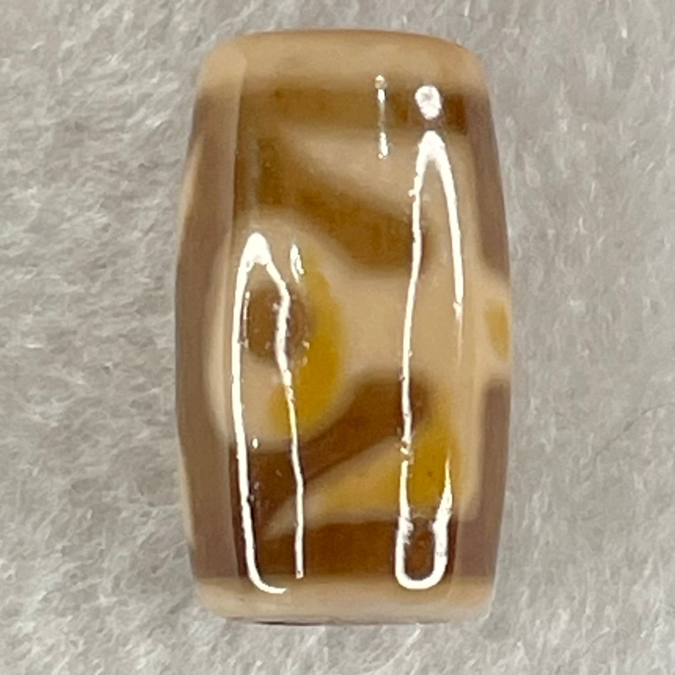 Natural Powerful Tibetan Old Oily Agate Patina Guiren Tairen Human Dzi Bead Totem Amulet Heavenly Master (Tian Zhu) 贵人天诛 4.67g 19.9 by 11.7mm - Huangs Jadeite and Jewelry Pte Ltd