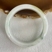 Type A Light Blueish Green with Dark Blueish Green Piao Hua Jadeite Bangle 48.93g Inner Diameter 56.5mm 12.9 by 7.3mm (Internal Line) - Huangs Jadeite and Jewelry Pte Ltd