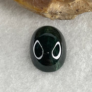 Type A Translucent Black Omphacite Jadeite Round Cabouchon Stone For Setting 1.06g 12.7 by 9.0 by 4.7mm - Huangs Jadeite and Jewelry Pte Ltd