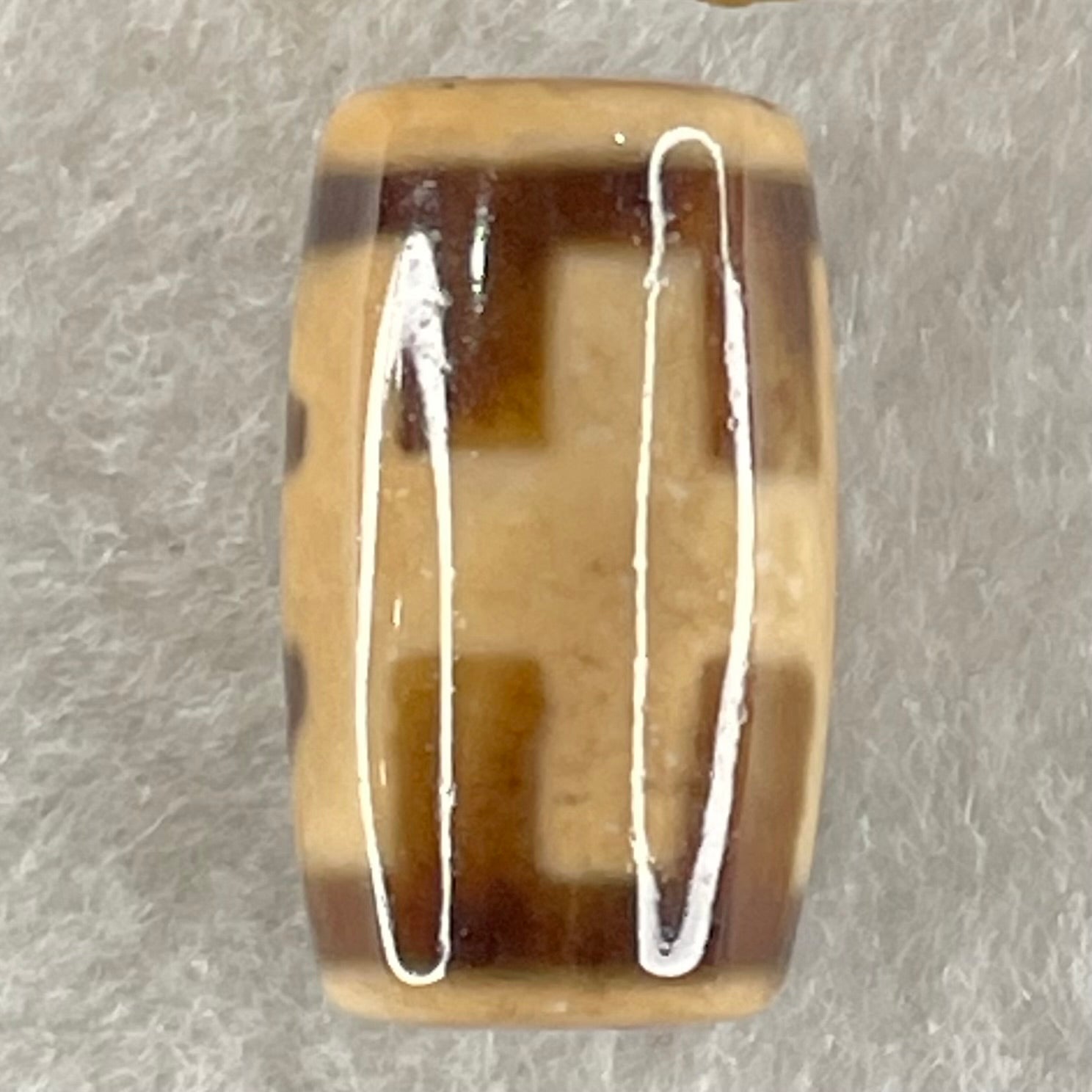 Natural Powerful Tibetan Old Oily Agate Patina Guiren Tairen Human Dzi Bead Totem Amulet Heavenly Master (Tian Zhu) 贵人天诛 4.61g 19.7 by 11.7mm - Huangs Jadeite and Jewelry Pte Ltd